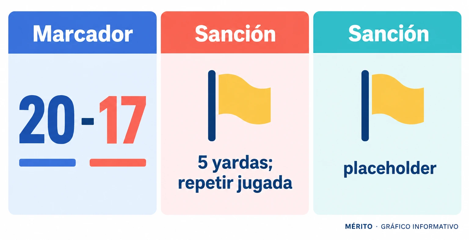 El marcador final y la sanción que, según la SEC, debió aplicarse al saque corto de Tennessee.