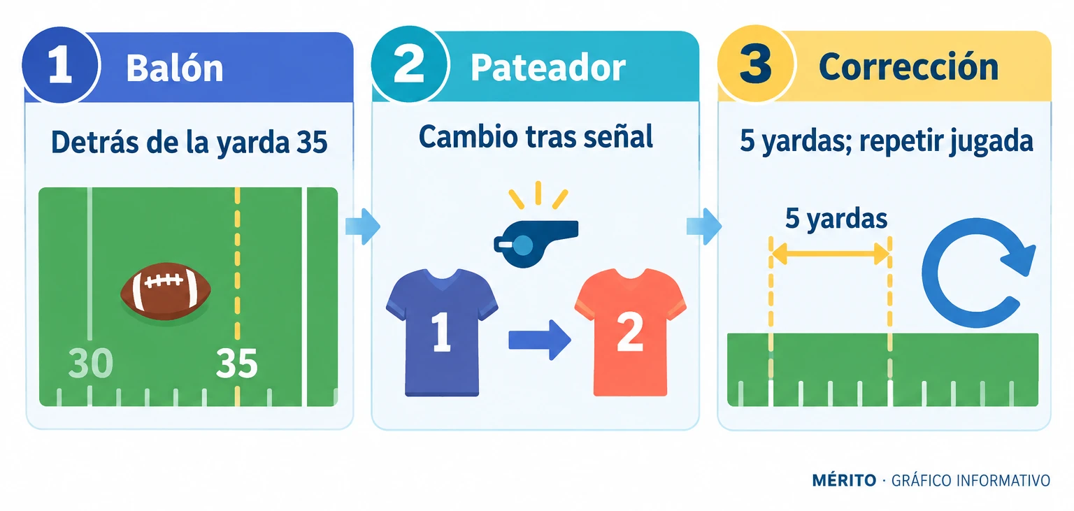 Dos motivos señalados por la SEC para sancionar el saque: posición del balón y movimiento del pateador.